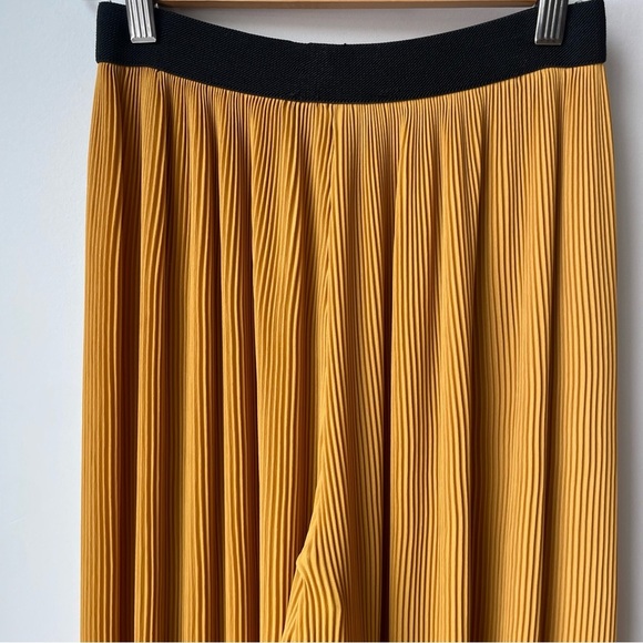 ZARA WIDE LEG CROP PANTS IN MUSTARD YELLOW - Picture 5 of 7